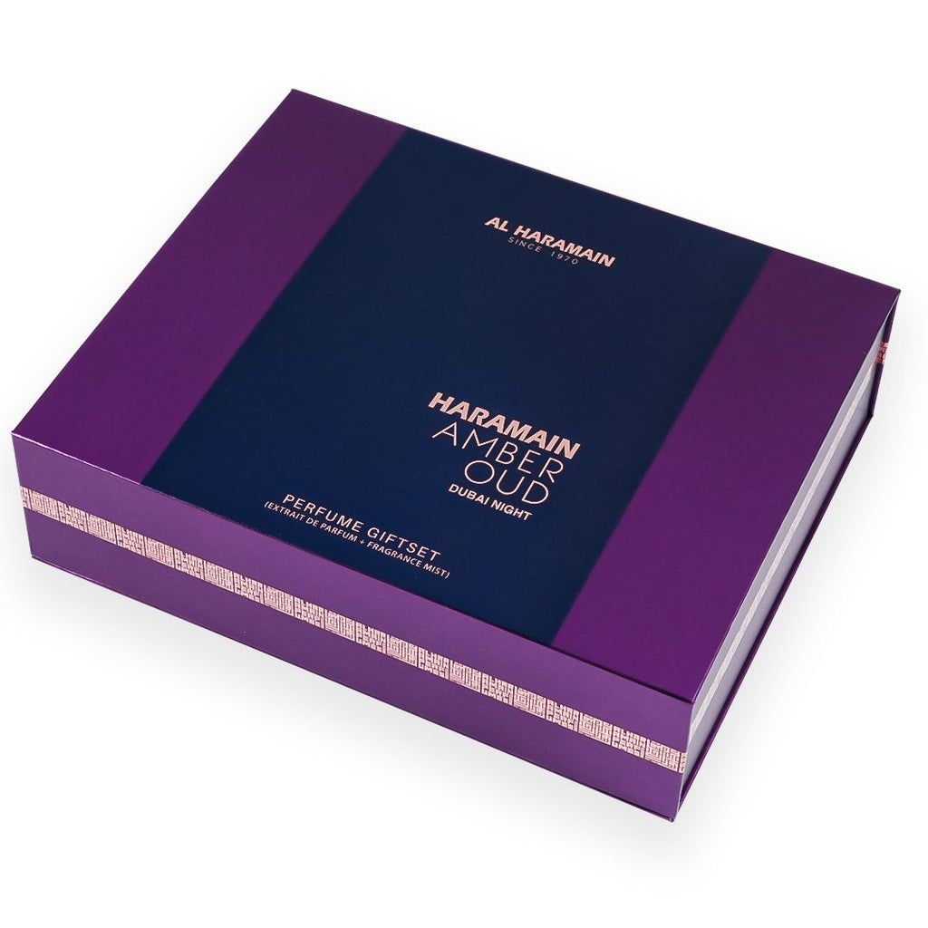 Haramain Amber Oud Perfume Gift Set with Body Mist (75ml + 30 ml + 250ml)